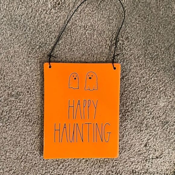 Rae Dunn Halloween HAPPY HAUNTING sign - Picture 3 of 4